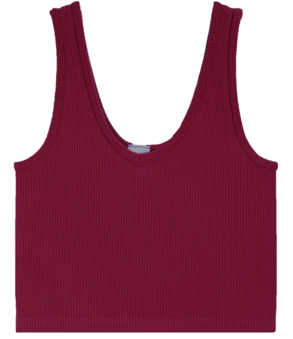 Maroon Seamless ribbed tank