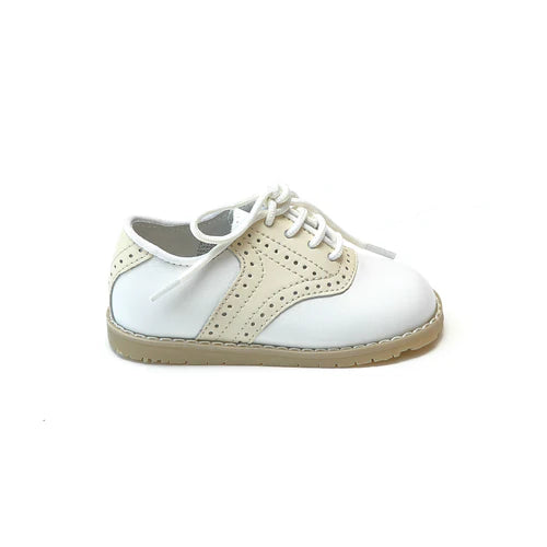 Luke Beige Leather Two Tone Saddle Shoe