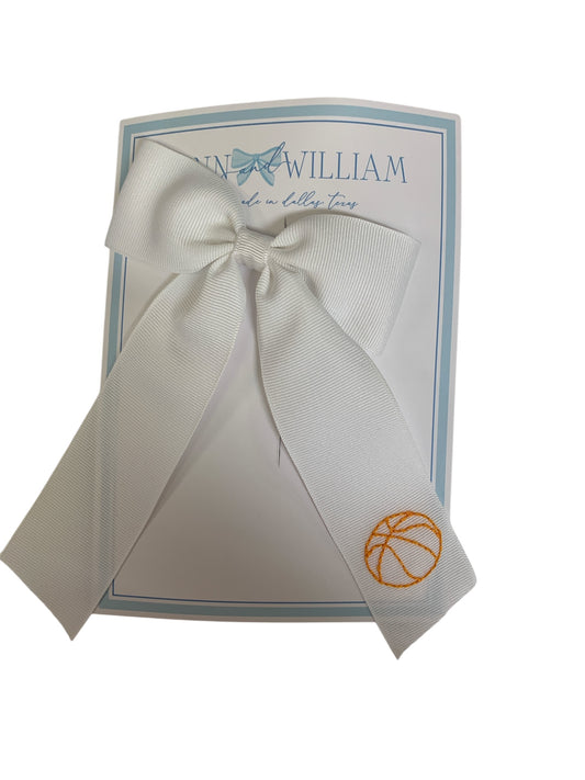 White Basketball Bow