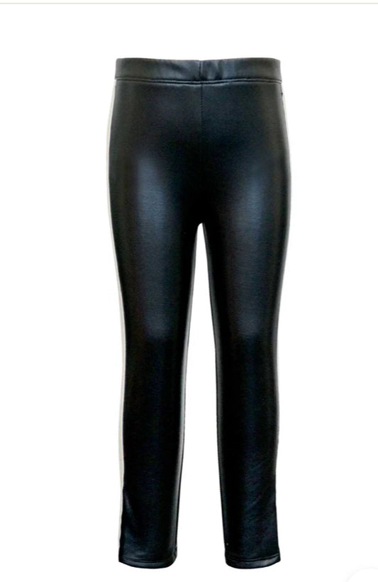 Faux black leather leggings