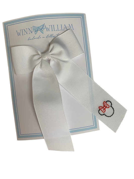 Med White Minnie Bow