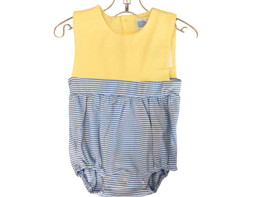 Thomas Sunsuit-Cornflower Stripe/Yellow