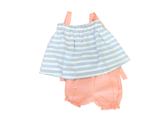 Wrenley Bloomer Set-Blue and White Stripe