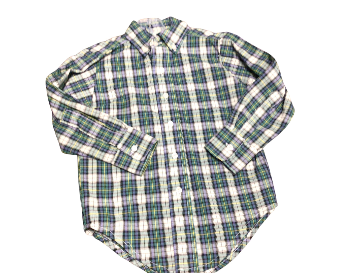 Green/blue plaid button up