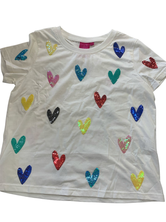 White Multi Heart Tee