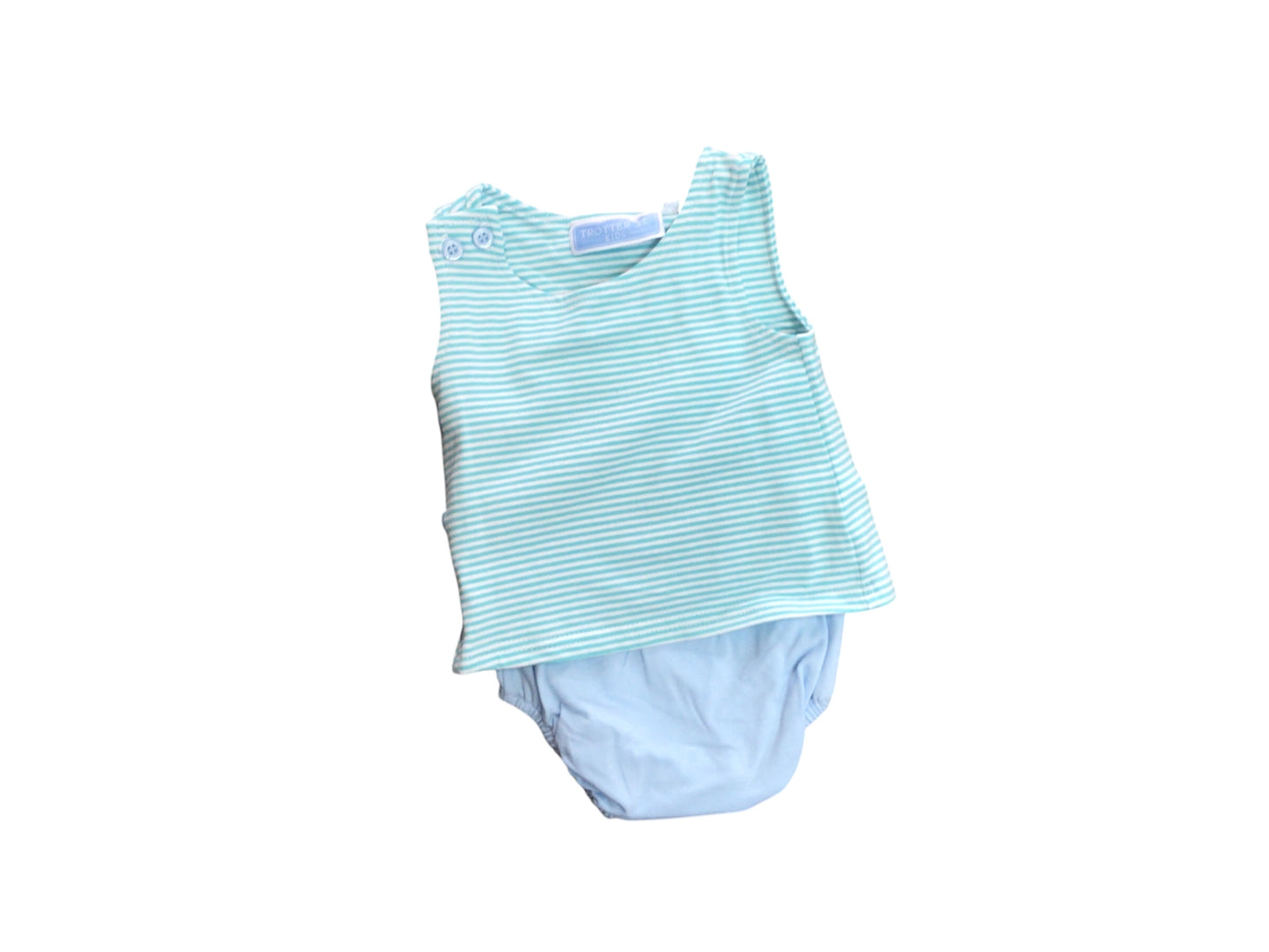 Shepherd Diaper Set-Mint Stripe/Blue