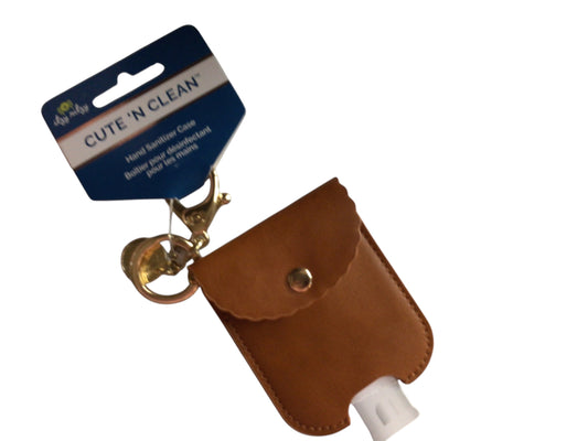 Leather Sanitizer charm keychain