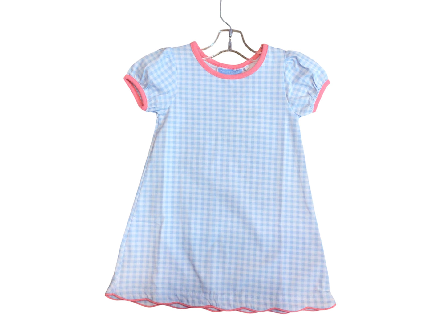 Cecilia Dress-Blue Gingham/Pink