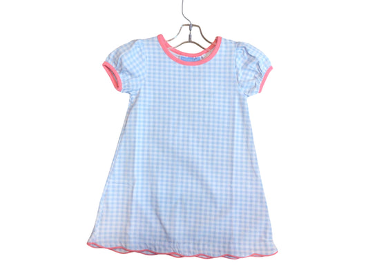 Cecilia Dress-Blue Gingham/Pink