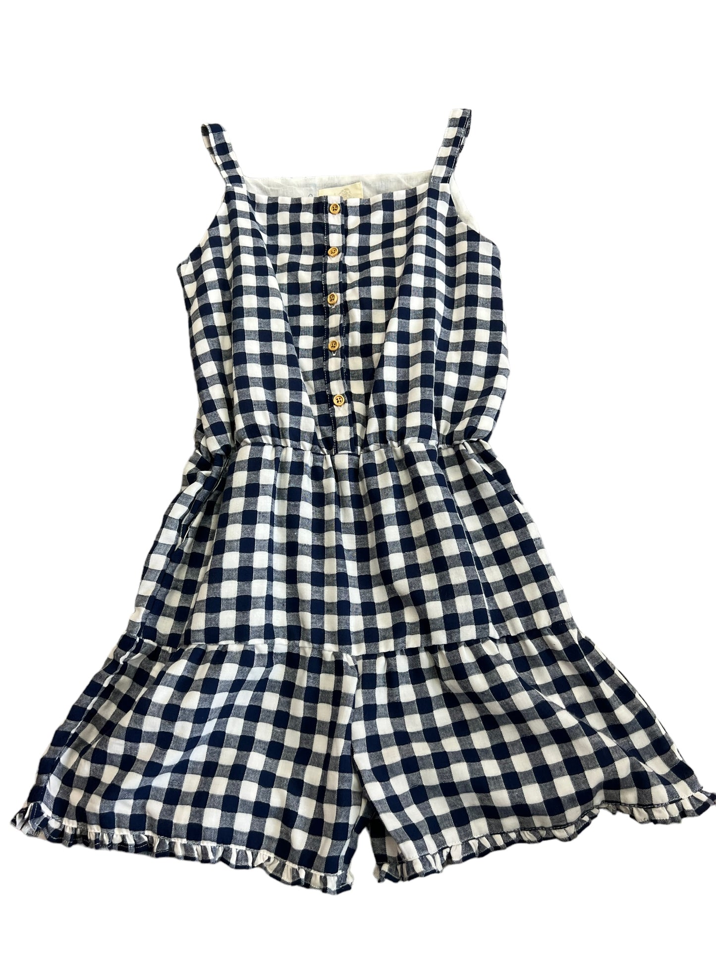 Maya navy plaid romper