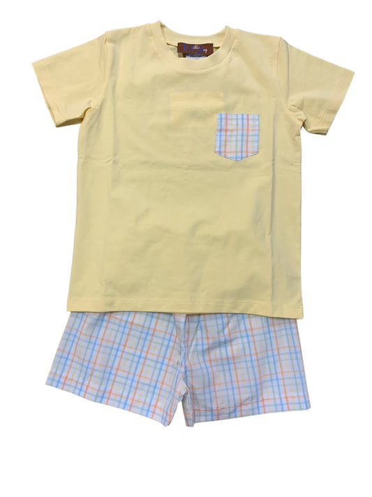 Spring Gingham Boys Short Set