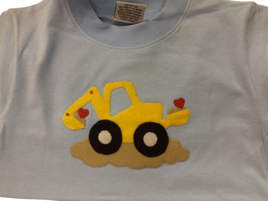 Backhoe with hearts tee