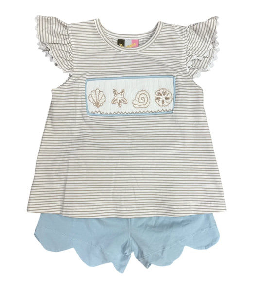 Seashell Smocked Short Set