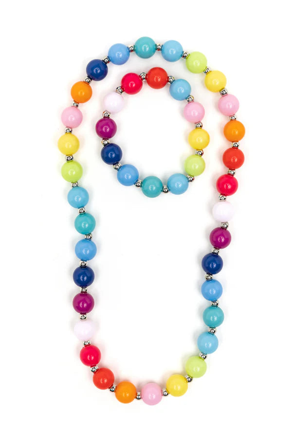 Beaded bubblegum necklace and bracelet