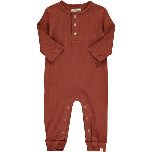 Rust Mason Ribbed Romper