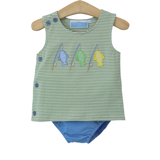 Hooked on fishing diaper set