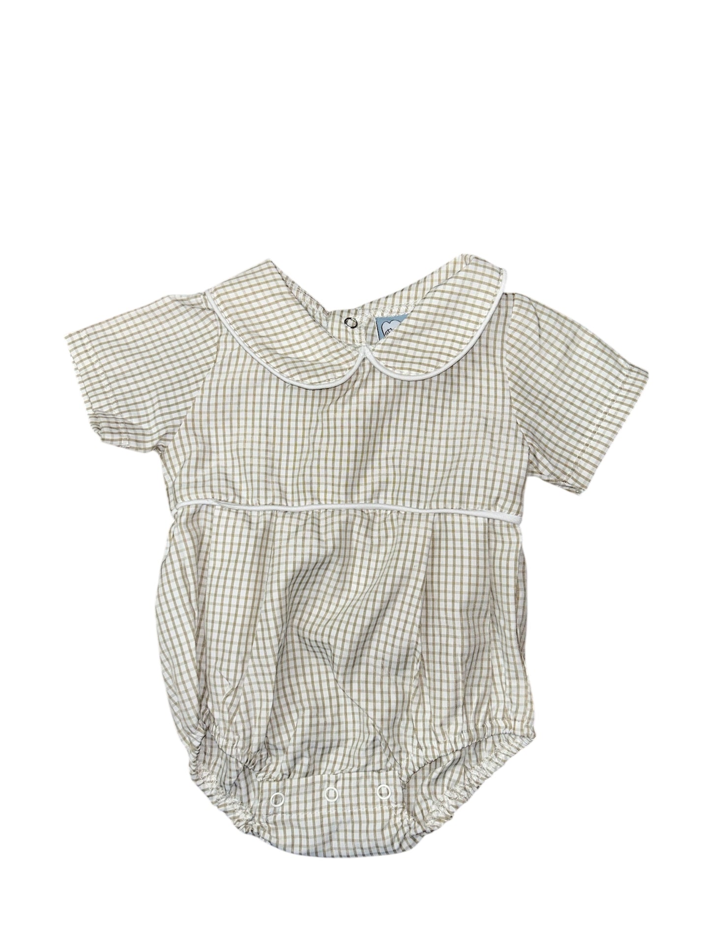 Khaki windowpane boy bubble