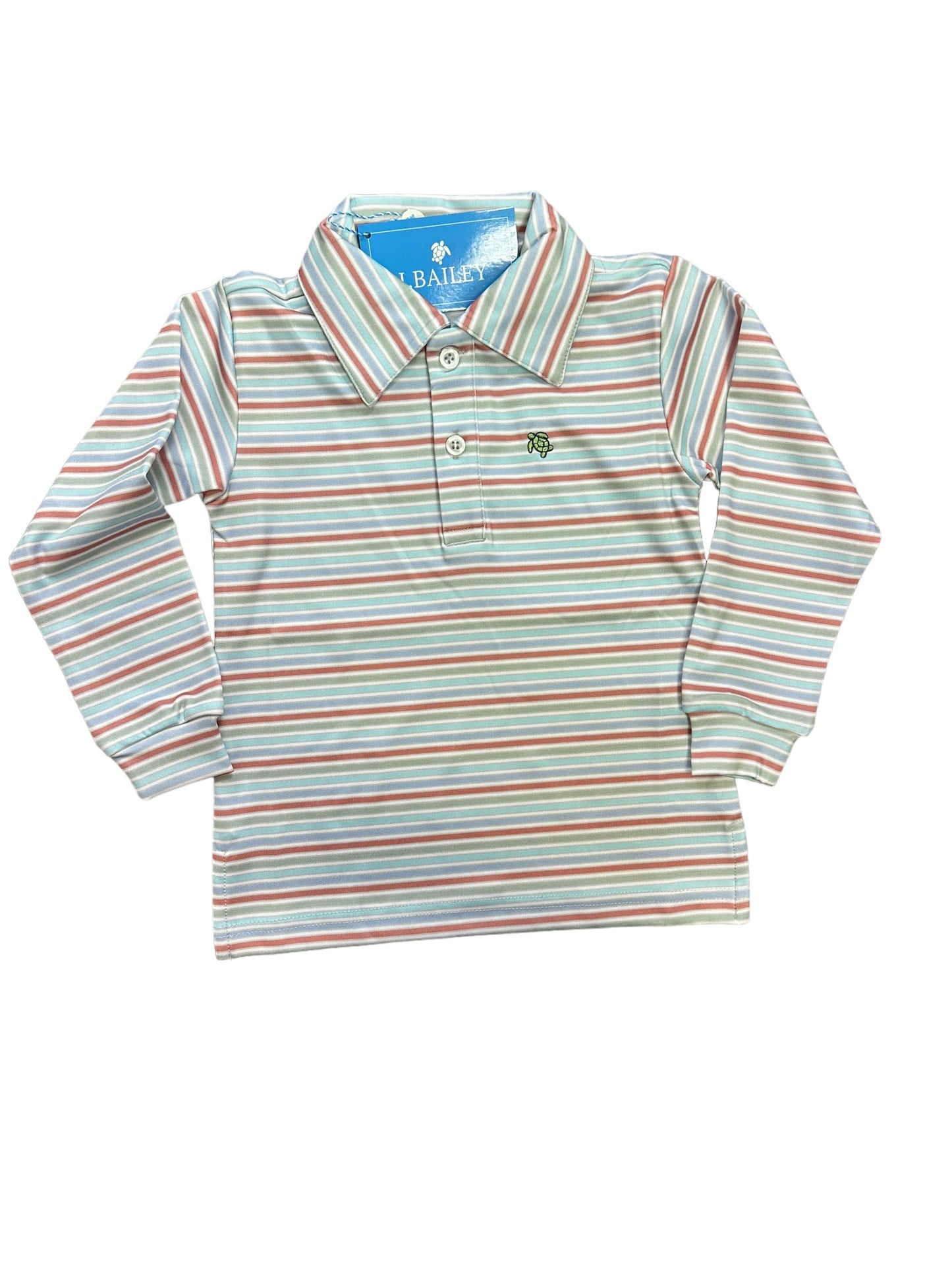 LS Striped performance polo Rust