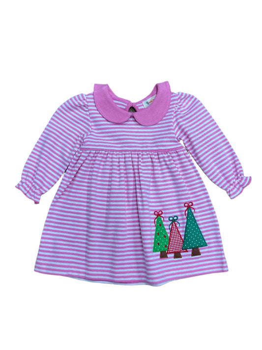 pink striped tree dress