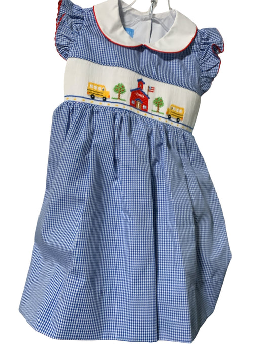 Back to school gingham blue