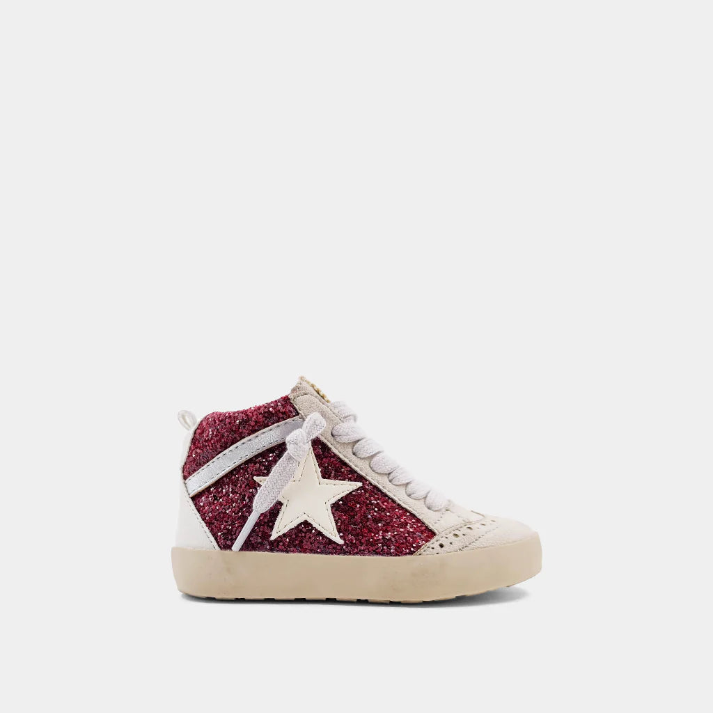 Paulina toddler maroon glitter