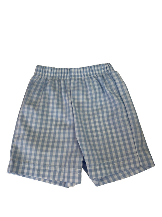 Blue gingham shorts