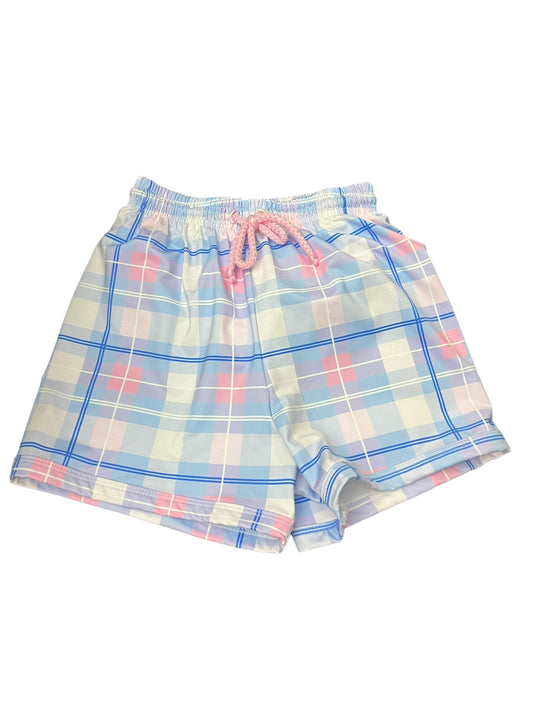 plaid swimshorts