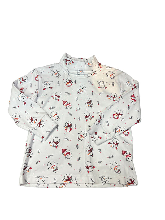 snowman print turtleneck