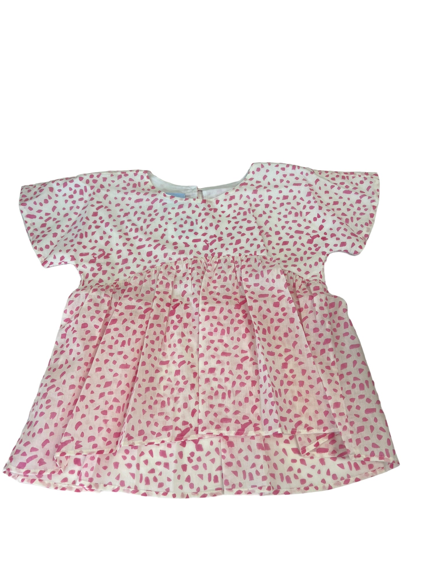 pink geo dot blouse