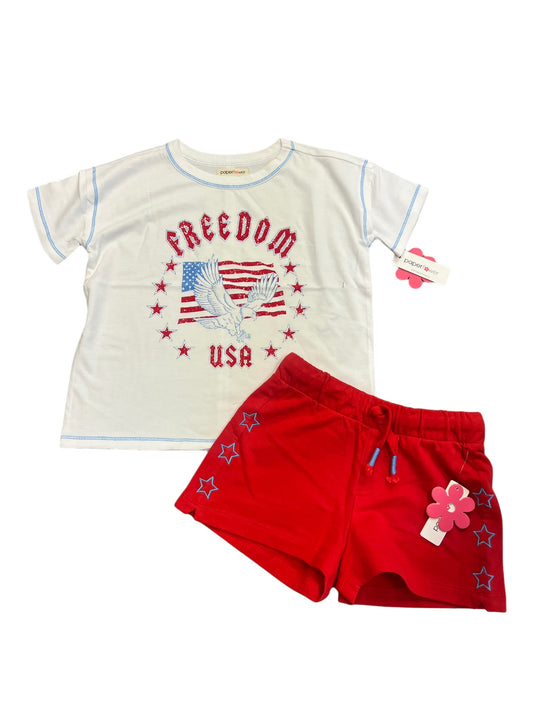 Freedom eagle raw edge tee