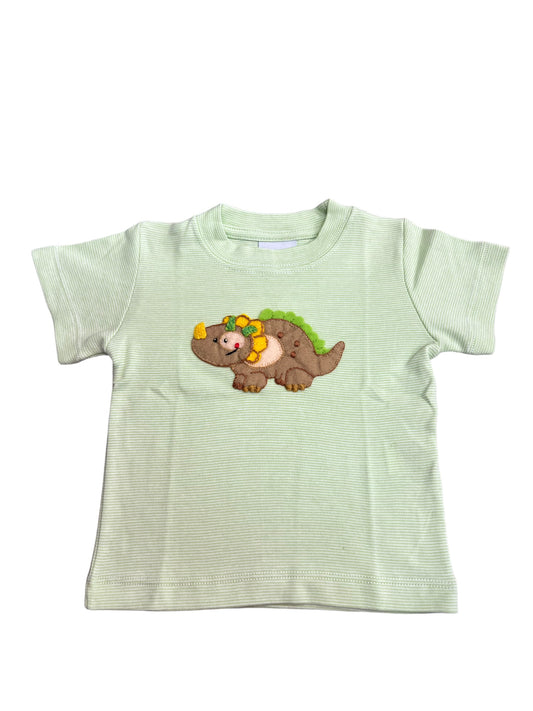 Green stripe dino shirt