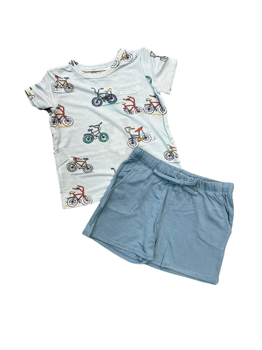 Bikes blue crew neck short set