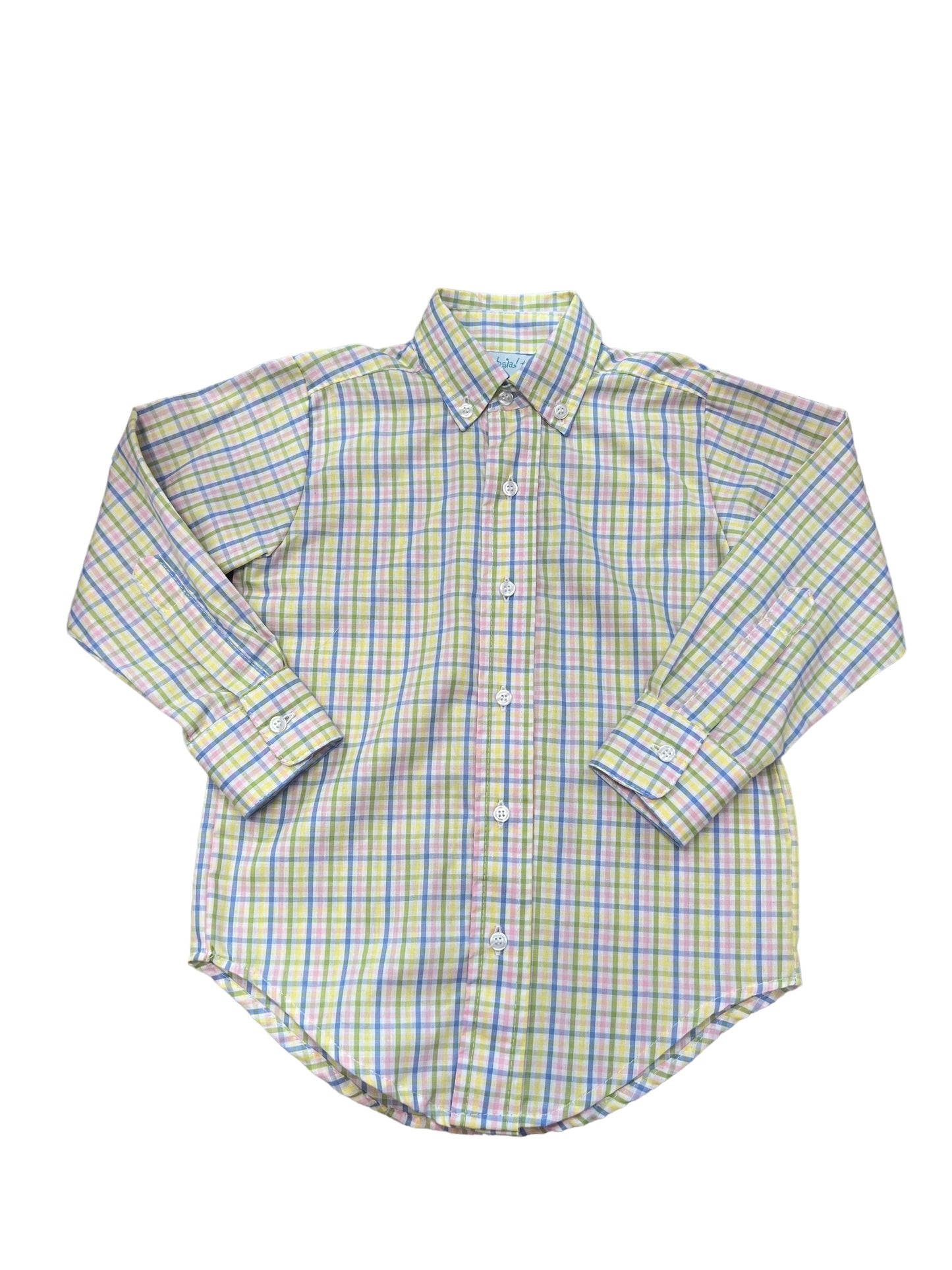 Boys pastel plaid shirt