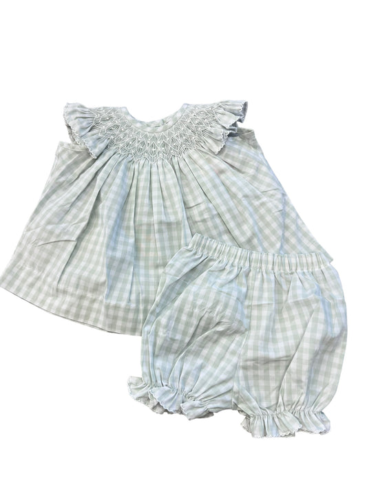 pastel green gingham bloomer set