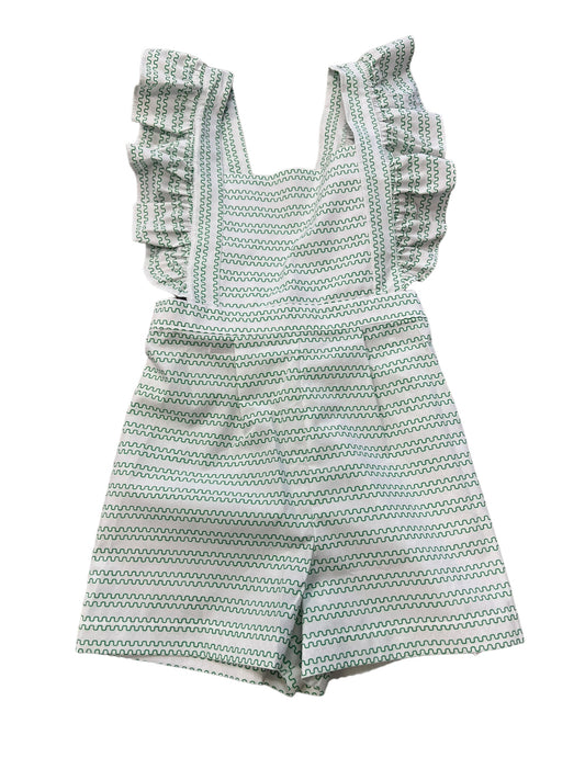 Green Ticking romper