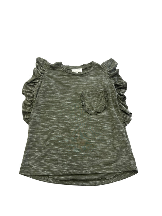 Heather Green ruffle tee