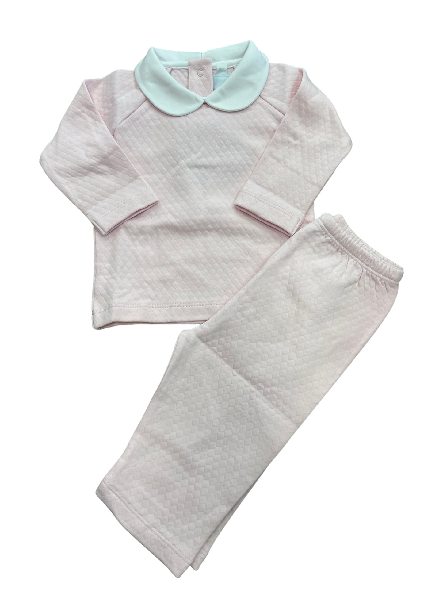 Lt pink quilted pant set