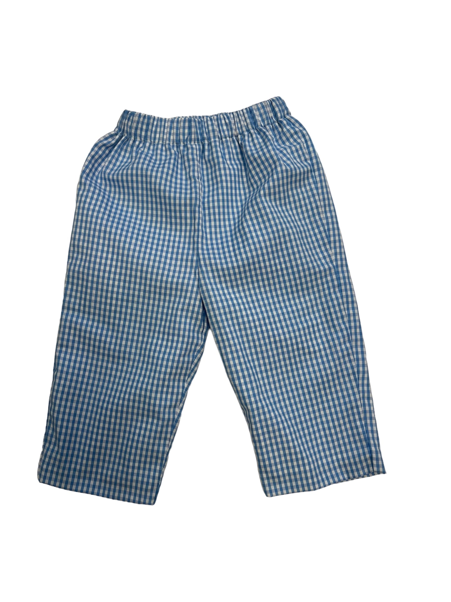 B blue gingham long pant