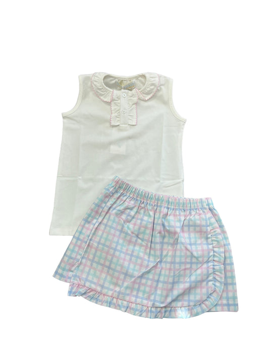 Pastel plaid skort