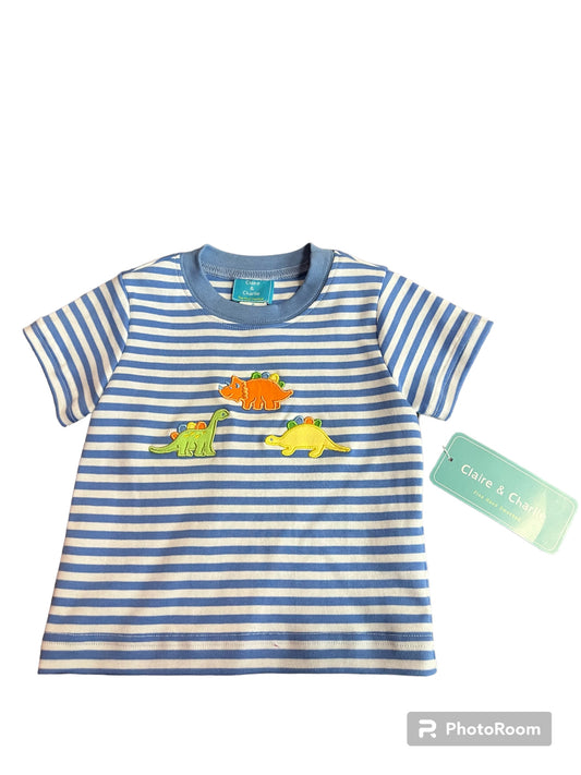 dinosaurs striped shirt