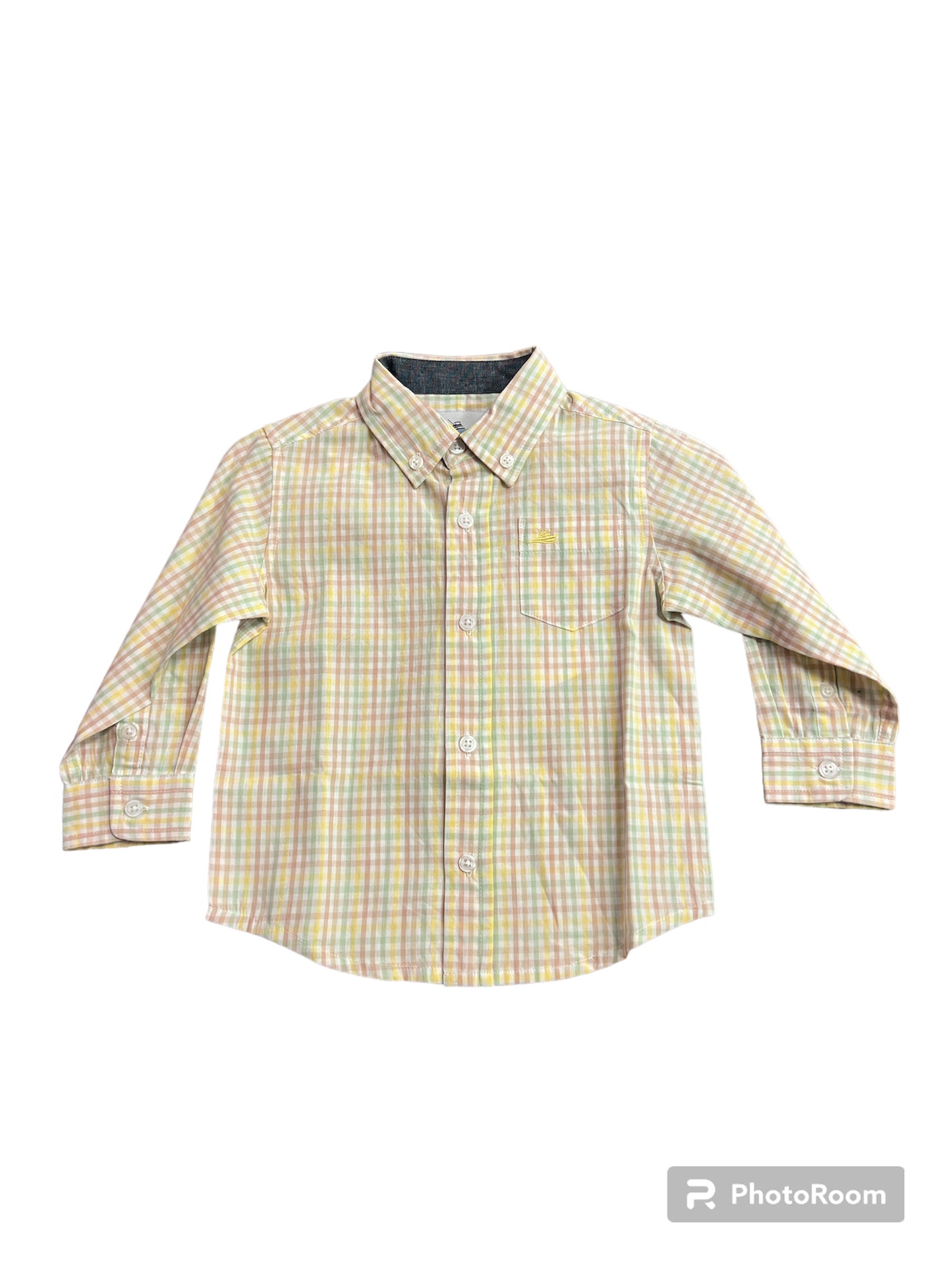 Yellow/Tan Plaid Dress Shirt