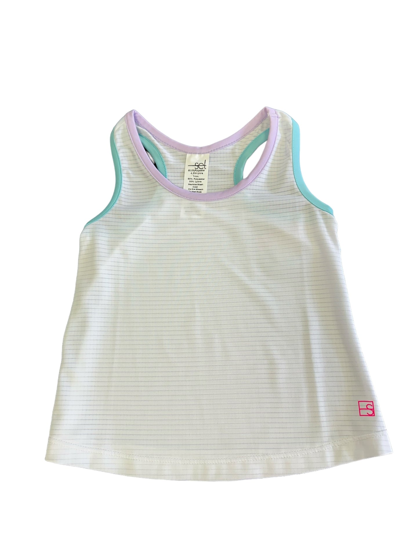 Riley tank white/turq/lav