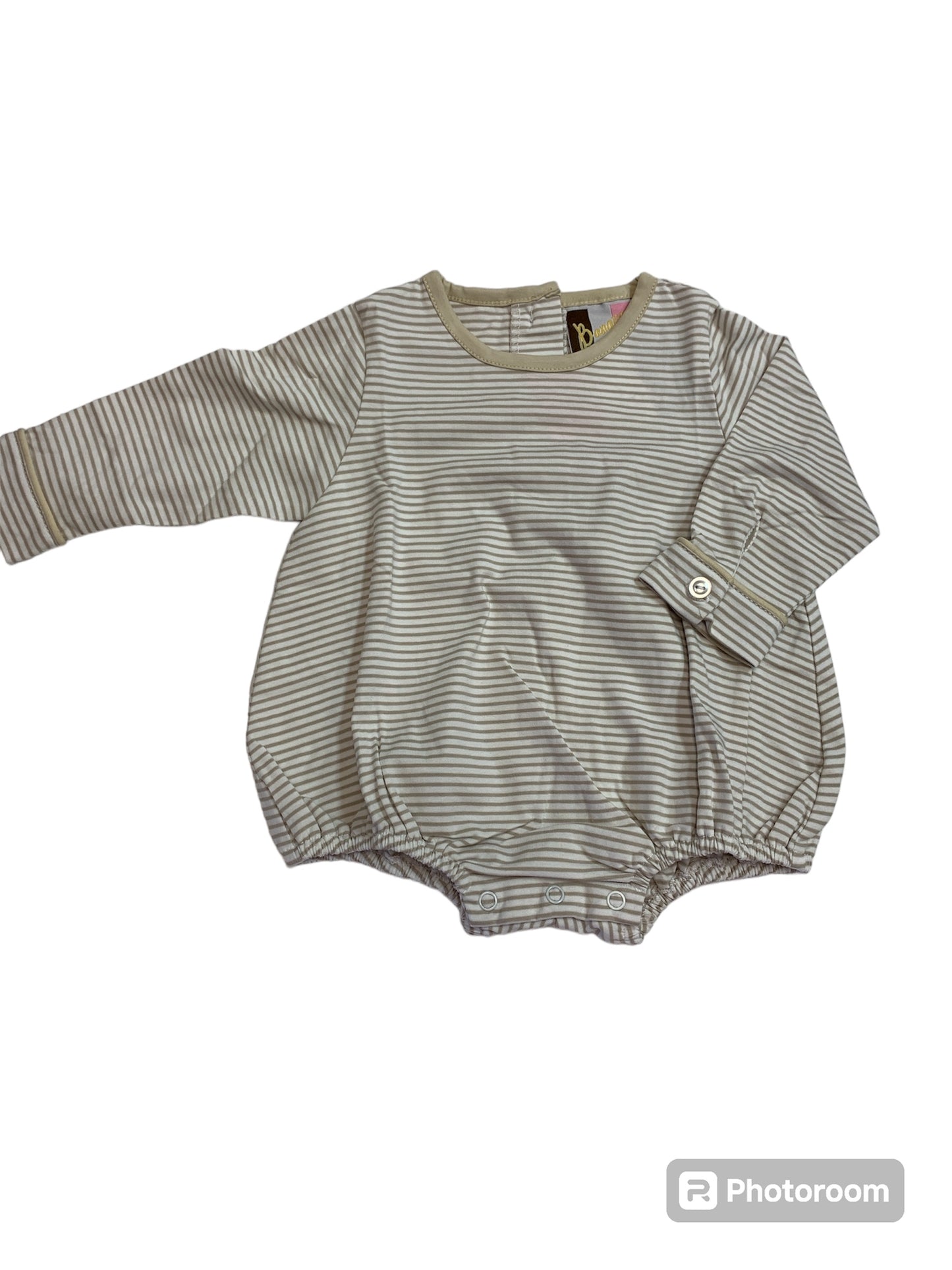 Khaki stripe L/S boys bubble