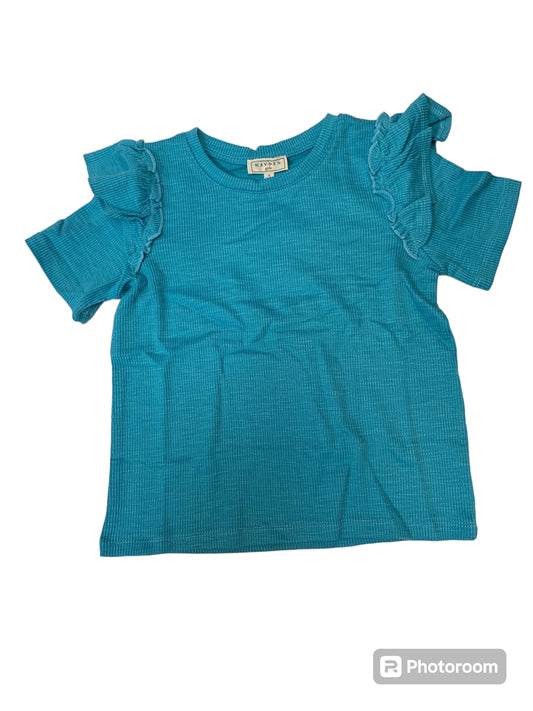 Blue ribbed tee