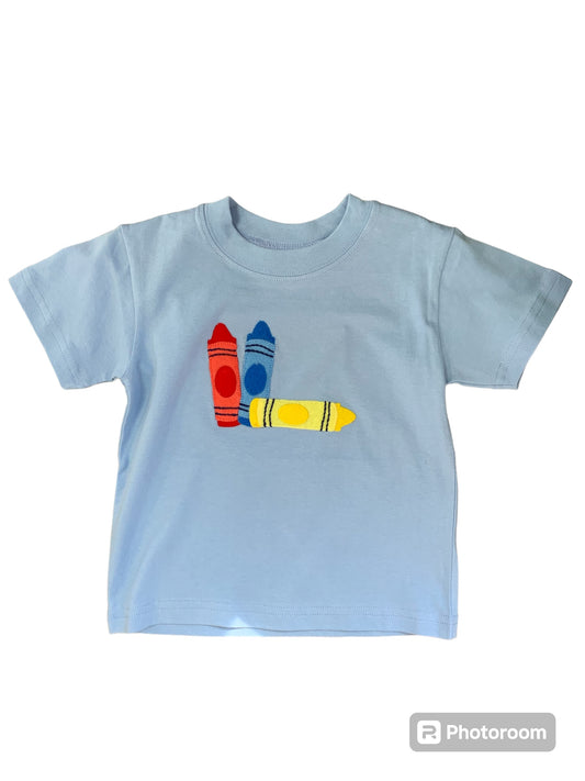 Boy three crayons t-shirt