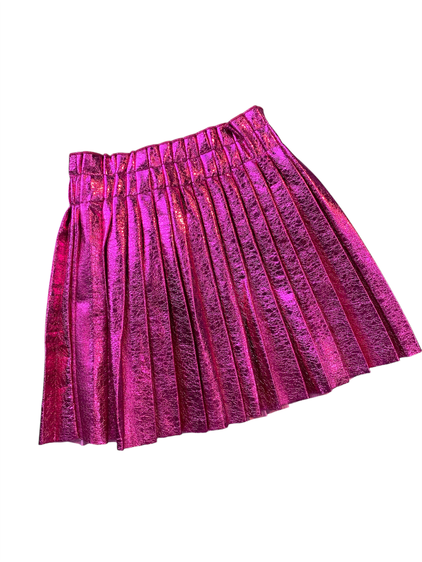 PInk Foil Pleated Skirt