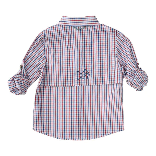 Red/navy Check shirt