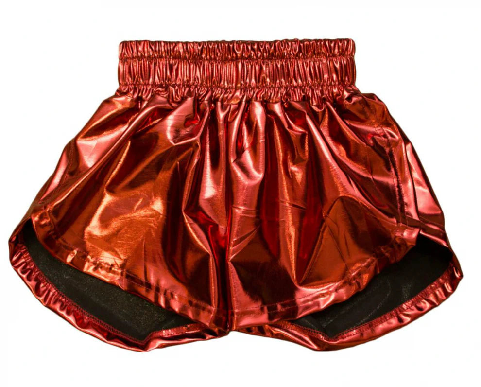 Maroon Metallic Shorts