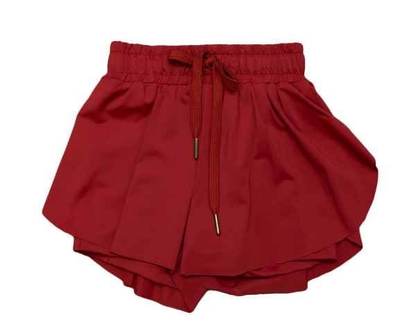 maroon butterfly shorts