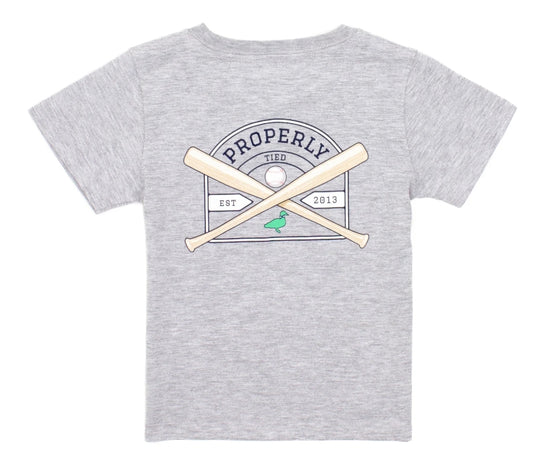 Baseball Shield SS- Heather Grey